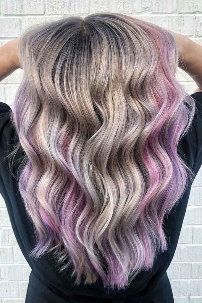 Grey And Light Pink Combo For Amethyst Quartz Hair Look