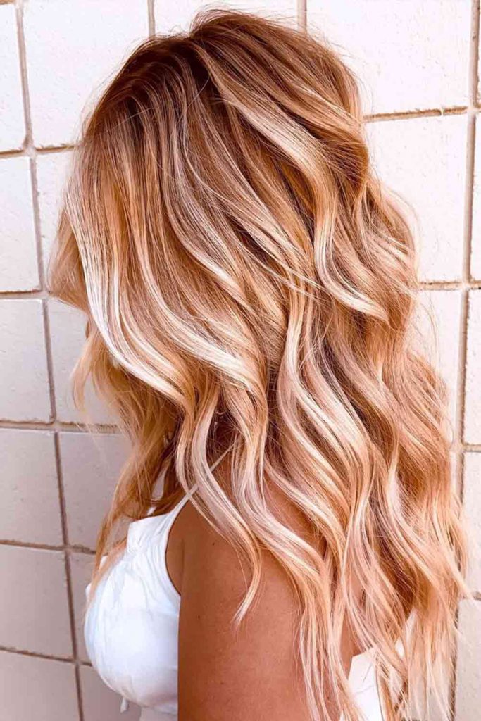 Super Cute Style For Rose Gold Balayage Hair