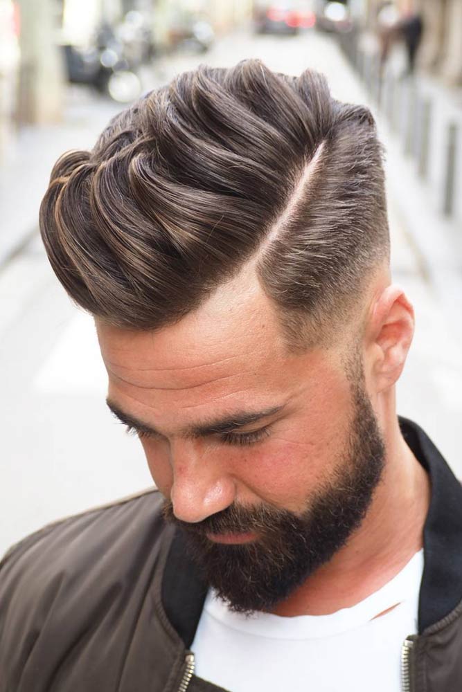 Comb Over Fade Deep Side Part #menhairstyles #hairstyles