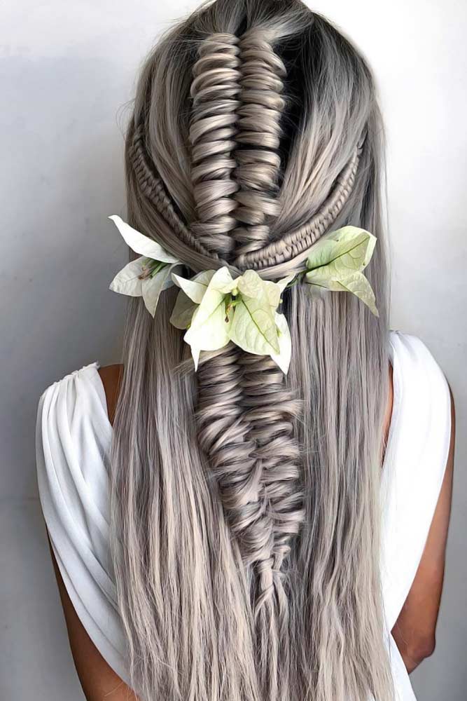 Braided Hairstyles With Flowers #braids #longhair