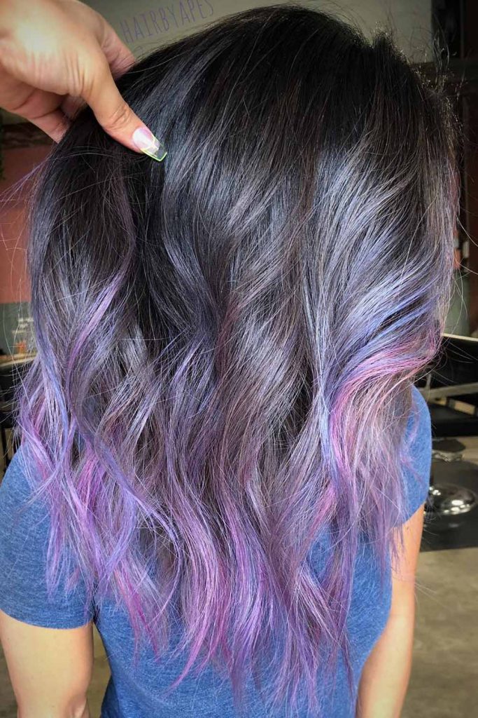 Black To Purple Ombre Hair