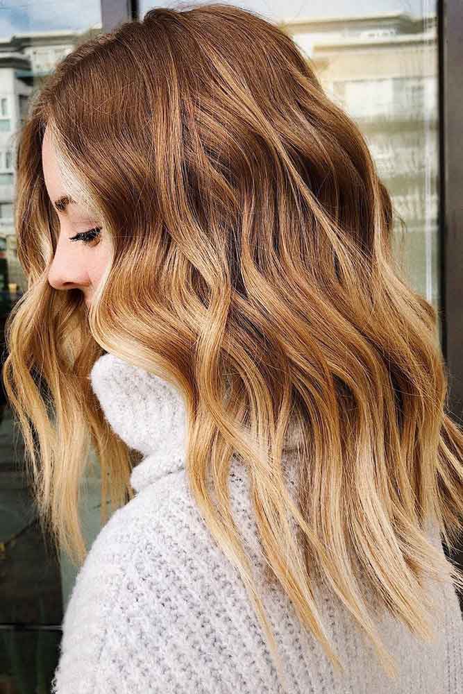 Wavy Strawberry Blonde Ombre Hair #ombre #blondehair #redhair