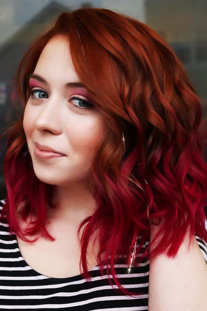 Copper To Magenta Color Melt #redhair