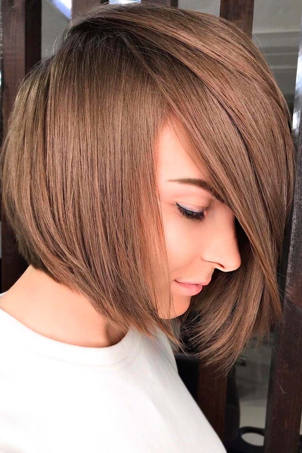 Angled Straight Lob, short haircuts for heart shaped faces, long haircuts for heart shaped faces