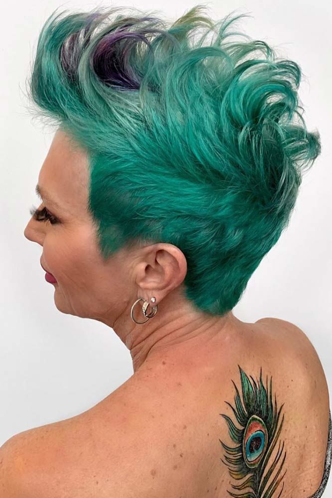 Brushed Up Faux Hawk Short Hairstyles For Women Over 50 #hairstylesforwomenover50