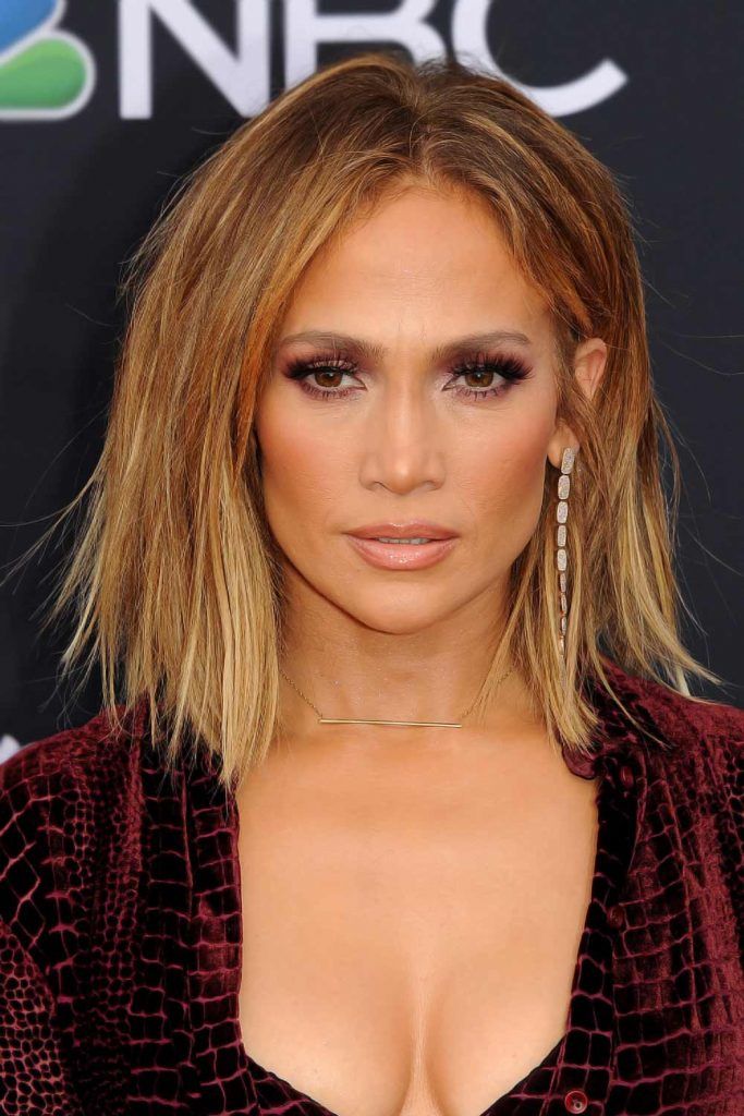 Jennifer Lopez: Messy Shaggy Lob #hairstylesforwomenover50